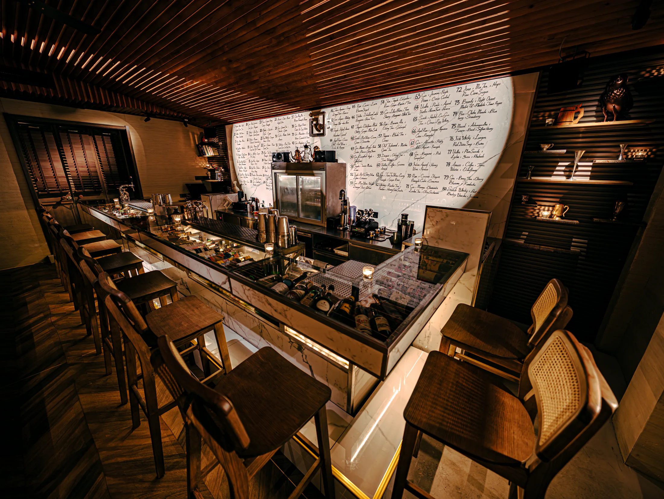 Reply Bar cocktail archive wall