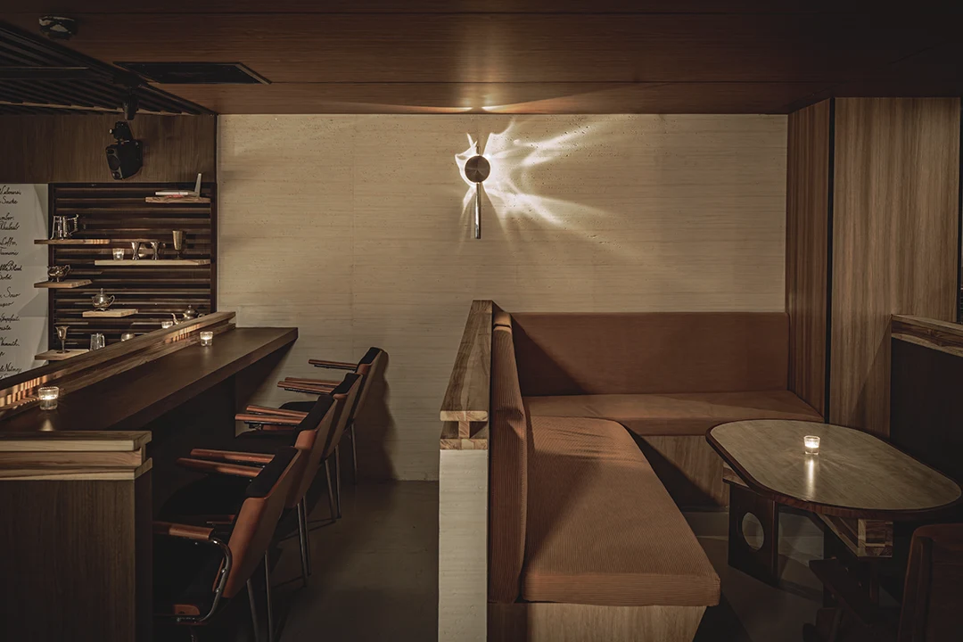 Booth and counter seating at Reply Bar Chengdu